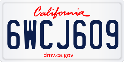 CA license plate 6WCJ609