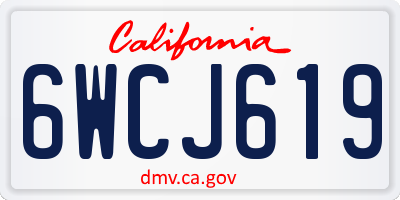 CA license plate 6WCJ619