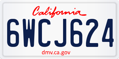 CA license plate 6WCJ624