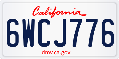 CA license plate 6WCJ776