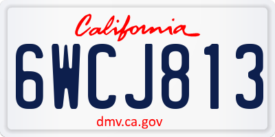 CA license plate 6WCJ813