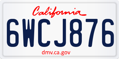 CA license plate 6WCJ876