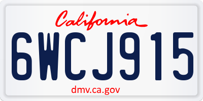 CA license plate 6WCJ915