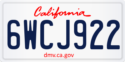 CA license plate 6WCJ922
