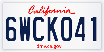 CA license plate 6WCK041