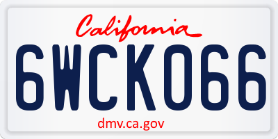 CA license plate 6WCK066