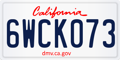 CA license plate 6WCK073