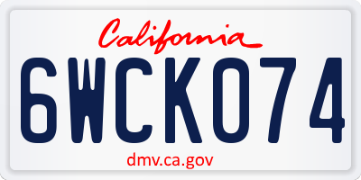 CA license plate 6WCK074