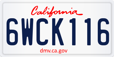 CA license plate 6WCK116