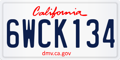 CA license plate 6WCK134