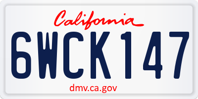 CA license plate 6WCK147