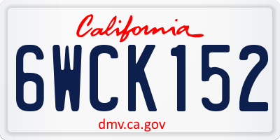 CA license plate 6WCK152