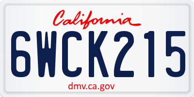 CA license plate 6WCK215