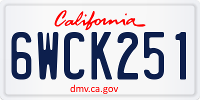 CA license plate 6WCK251