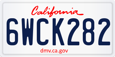 CA license plate 6WCK282