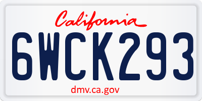 CA license plate 6WCK293