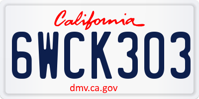 CA license plate 6WCK303