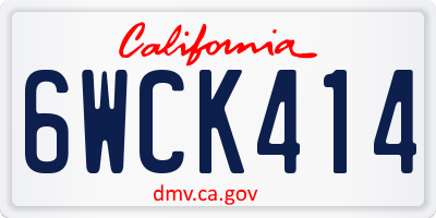 CA license plate 6WCK414