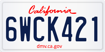 CA license plate 6WCK421