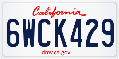 CA license plate 6WCK429
