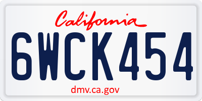 CA license plate 6WCK454