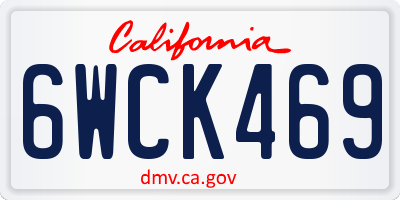 CA license plate 6WCK469