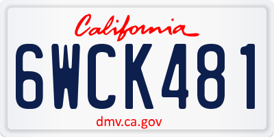 CA license plate 6WCK481