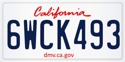 CA license plate 6WCK493
