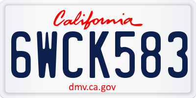 CA license plate 6WCK583