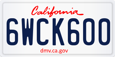 CA license plate 6WCK600