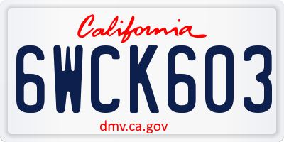 CA license plate 6WCK603