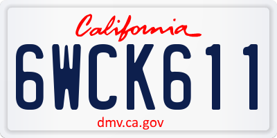 CA license plate 6WCK611