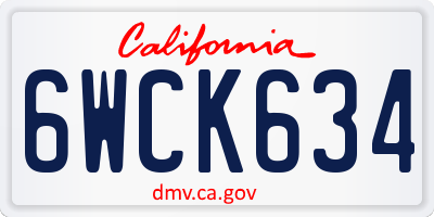 CA license plate 6WCK634