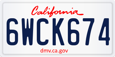 CA license plate 6WCK674