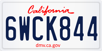 CA license plate 6WCK844