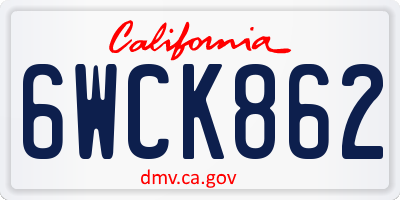 CA license plate 6WCK862
