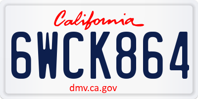 CA license plate 6WCK864
