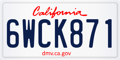 CA license plate 6WCK871
