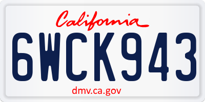 CA license plate 6WCK943