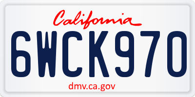 CA license plate 6WCK970