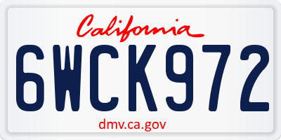 CA license plate 6WCK972