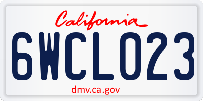 CA license plate 6WCL023