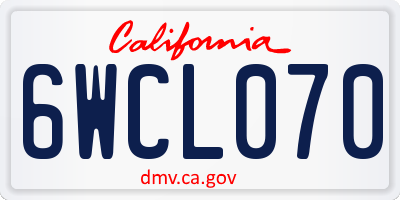 CA license plate 6WCL070