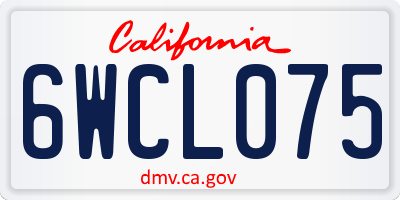 CA license plate 6WCL075
