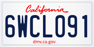 CA license plate 6WCL091
