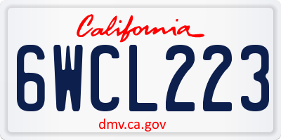 CA license plate 6WCL223