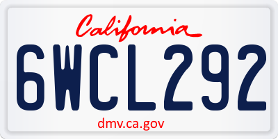 CA license plate 6WCL292