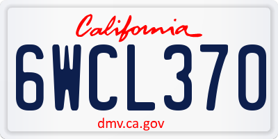 CA license plate 6WCL370