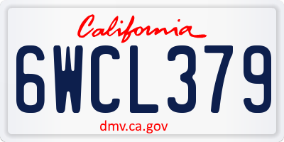 CA license plate 6WCL379