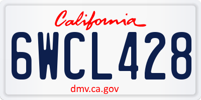 CA license plate 6WCL428